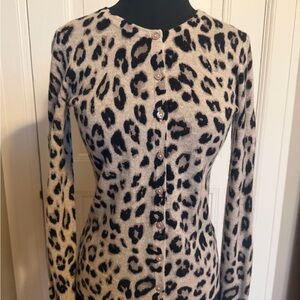 Charter Club Luxury Taupe and Black Cashmere Cardigan NWT Sz XS